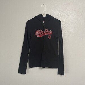 Womens Size Small Ohio State Buckeyes Hoodie Zip Up Long Sleeve 100% Cotton (U5)
